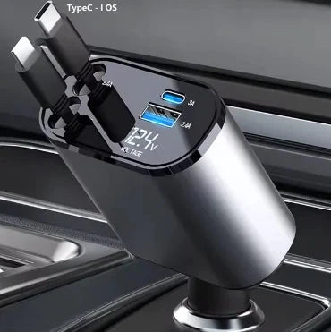 USB-C Retractable Car Charger 11:11