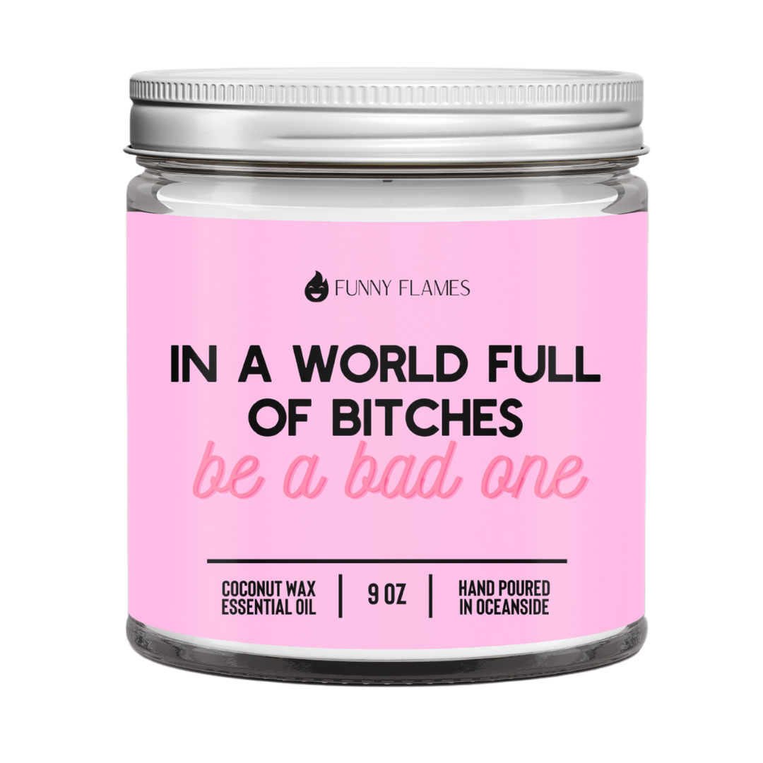 In A World Full Of Bitches, Be A Bad One DC-Funny Candle Co