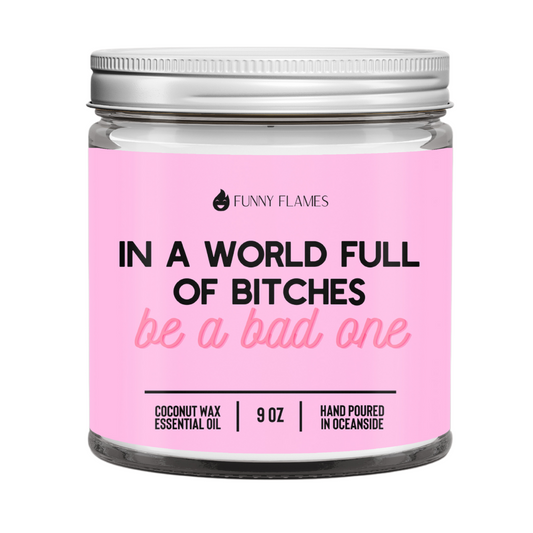 In A World Full Of Bitches, Be A Bad One DC-Funny Candle Co
