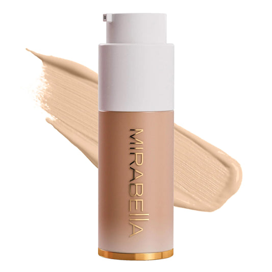 Mirabella Invincible For All HD Liquid Foundation - Anti-Aging Full Coverage Liquid Face Makeup - Moisturizing Hydrating & Lightweight Foundation for All Skin Types (Medium M120) 11:11