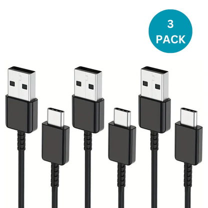 3-Pack 6FT Charging Cable Type C Cable White 11:11