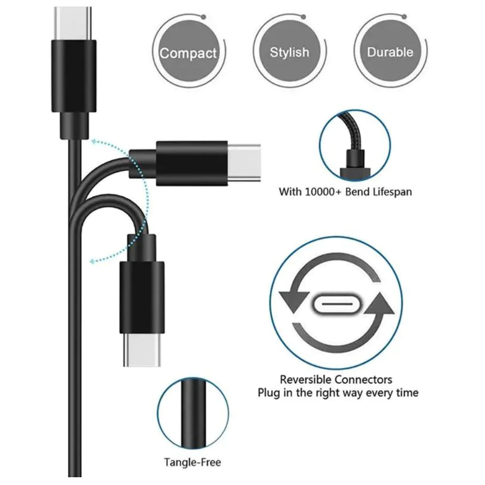 3-Pack 6FT Charging Cable Type C Cable White 11:11