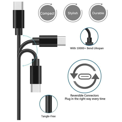 3-Pack 6FT Charging Cable Type C Cable White 11:11