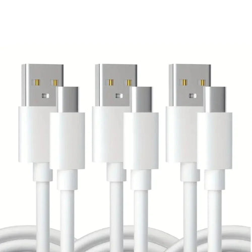 3-Pack 6FT Charging Cable Type C Cable White 11:11