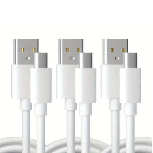 3-Pack 6FT Charging Cable Type C Cable White 11:11