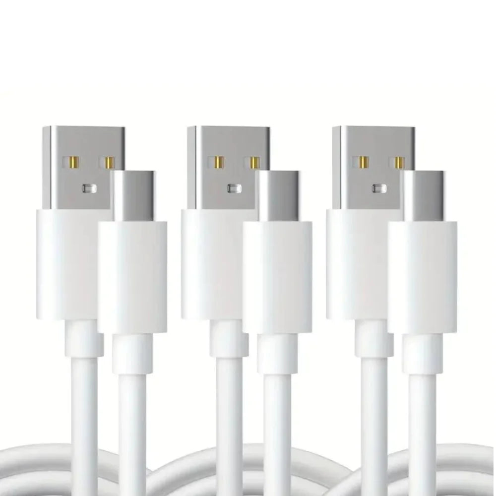 3-Pack 6FT Charging Cable Type C Cable White 11:11
