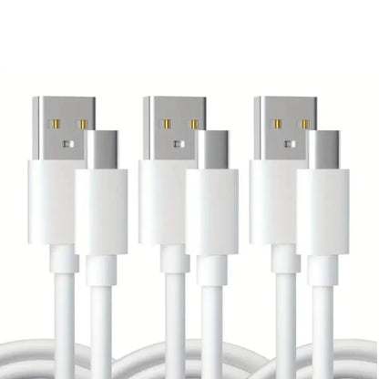3-Pack 6FT Charging Cable Type C Cable White 11:11