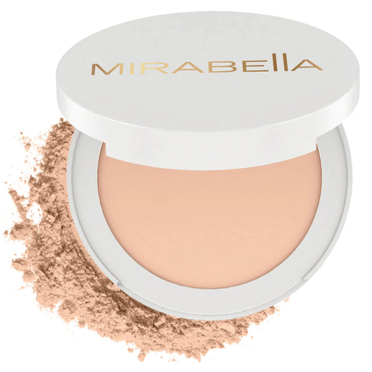 Mirabella Invincible For All Pure Pressed Powder Foundation Makeup Buildable Mineral Foundation & Blurring Setting Powder for All Skin Types - HD Matte Finishing Powder - Medium M9 11:11