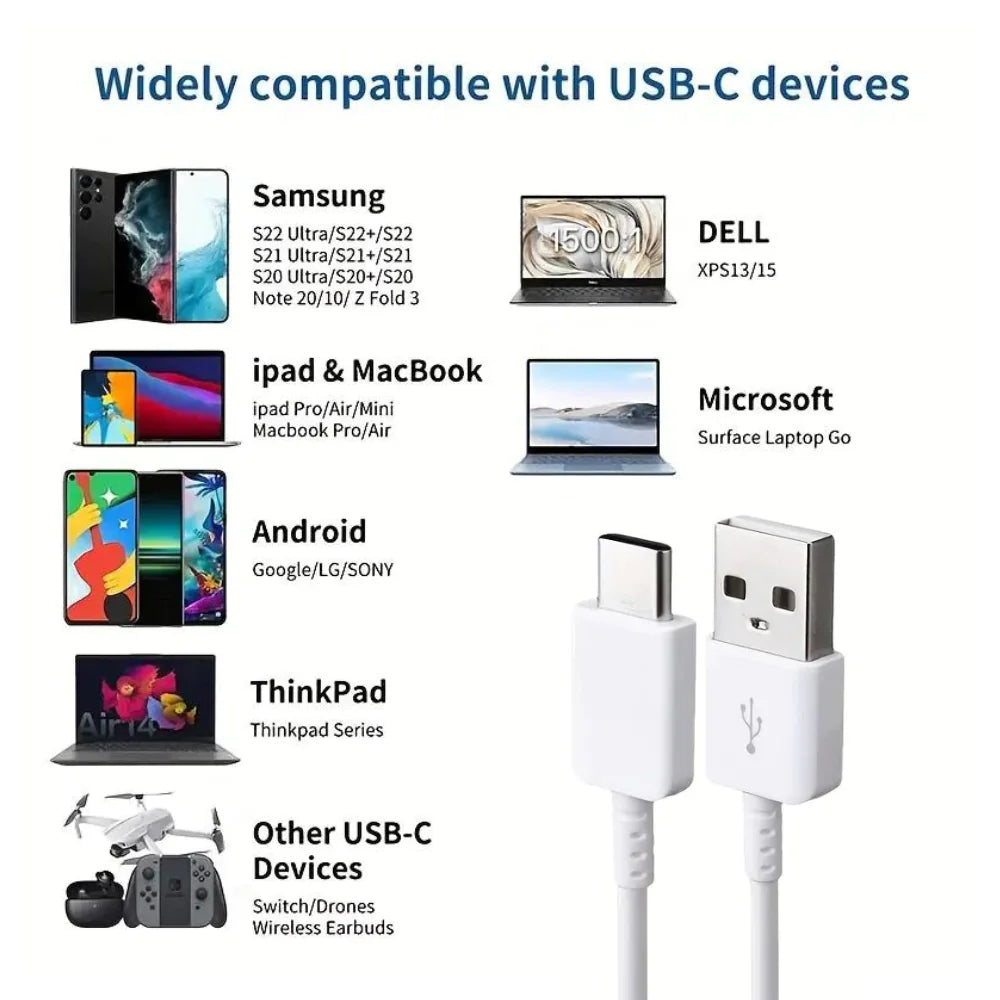 3-Pack 6FT Charging Cable Type C Cable White 11:11