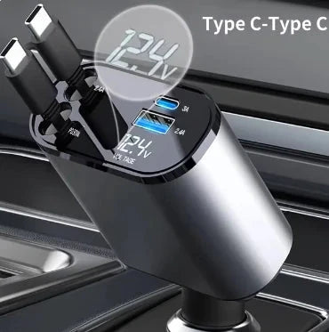 USB-C Retractable Car Charger 11:11