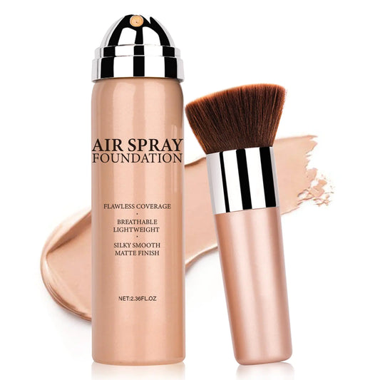 AirBrush Foundation Spray Full Coverage Foundation Matte Air Cushion Foundation Face Airbrush Makeup Foundation Set with Soft Makeup Brush - Natural 11:11