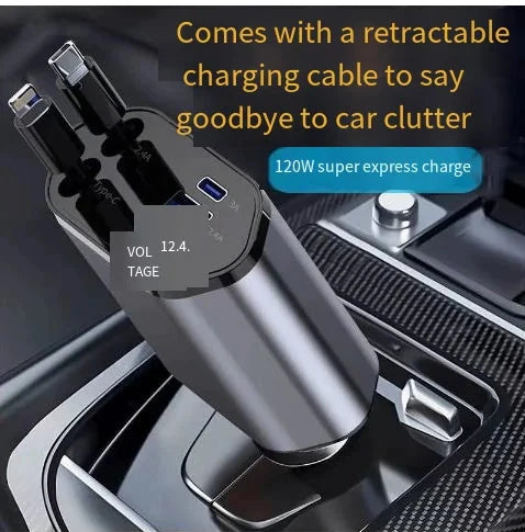 USB-C Retractable Car Charger 11:11