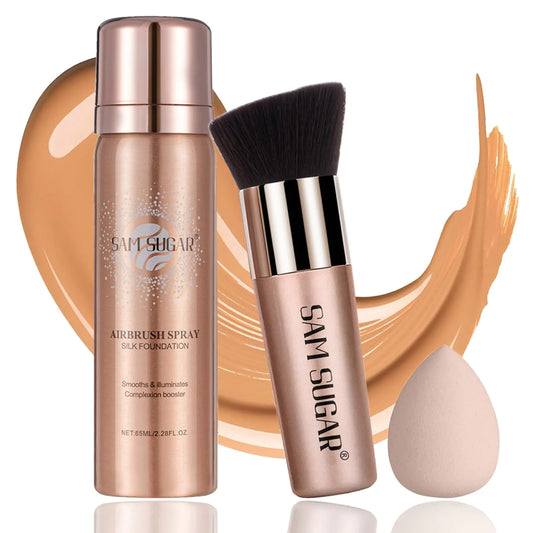 Airbrush Foundation Makeup SprayFull Coverage Foundation Makeup Waterproof & Moisturizing Natural Matte FinishConcealer Foundation for Mature Skin for Smooth Radiant Finish Skin (Warm Beige) 11:11