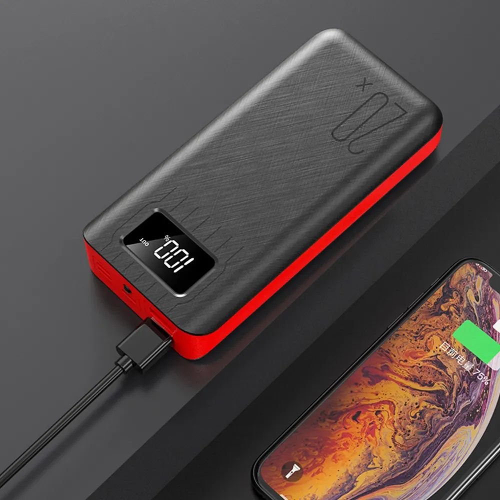 20000mAh External Battery Power Bank Dual USB With LED Flashlight DC-THE CEO